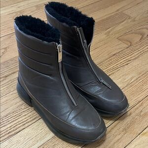 Aquatalia Waterproof Brown Ankle Boots